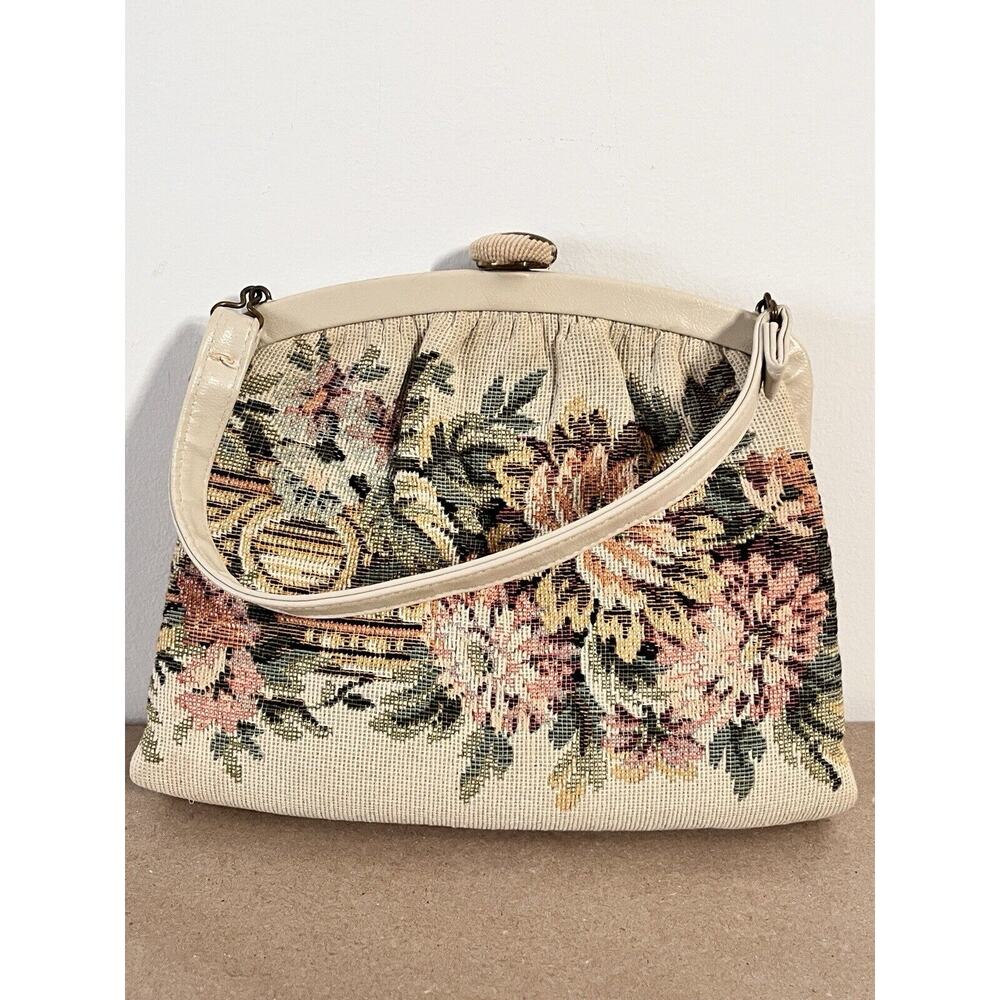 Henry Levine Handbag Vintage 50’s Floral Tapestry Coin Purse Bag Purse Clutch